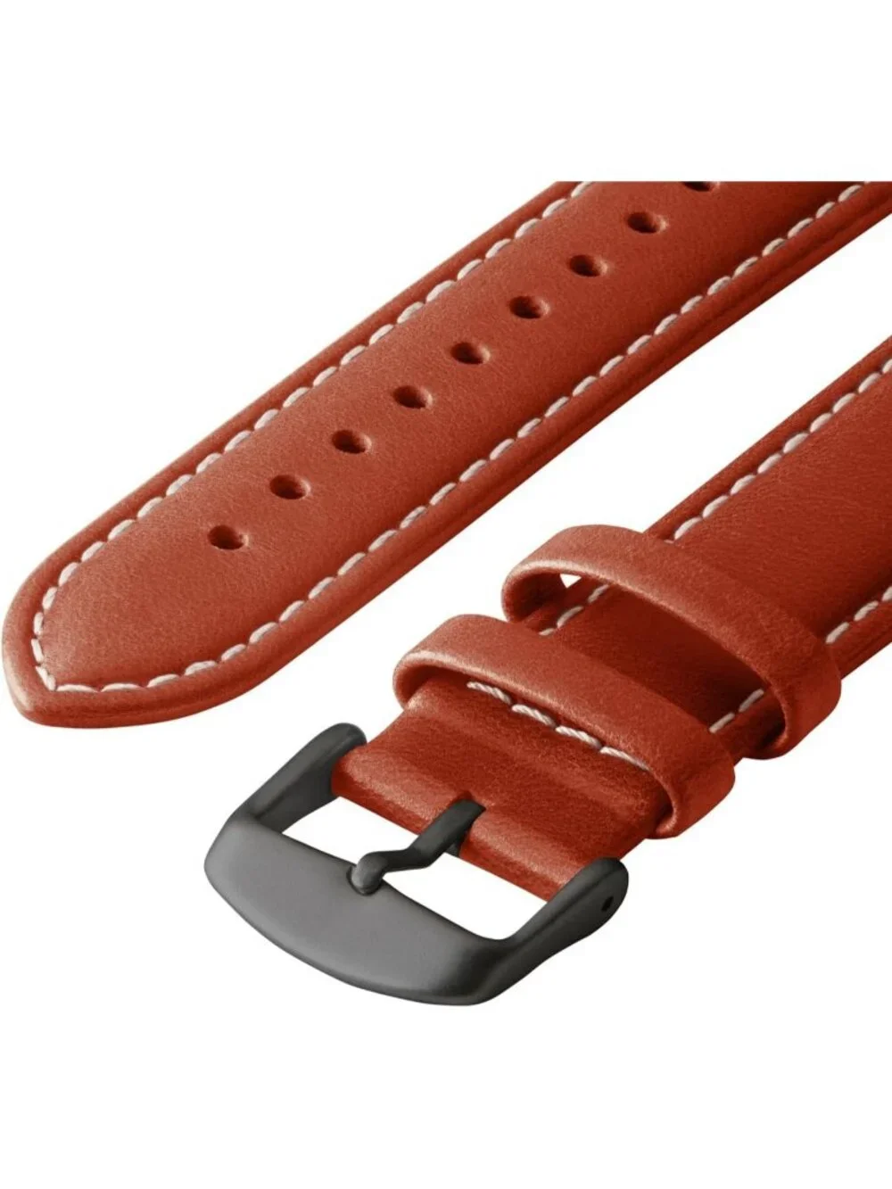Men's Cognac/Natural Thread, Matte Gray Hardware Leather Straps Apple Watch